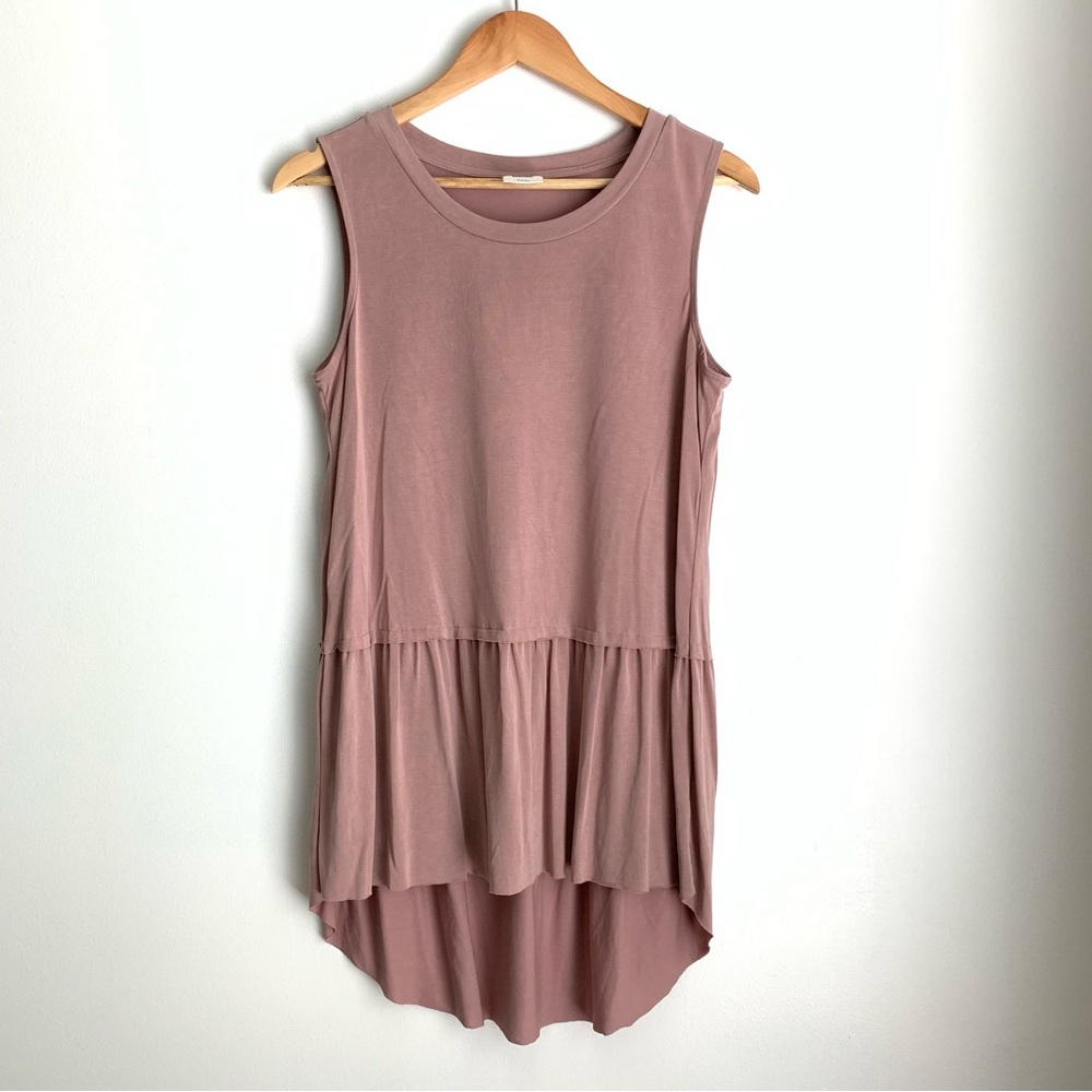 Mote Women’s Tank Top Medium Mauve Oversized High Low Lightweight